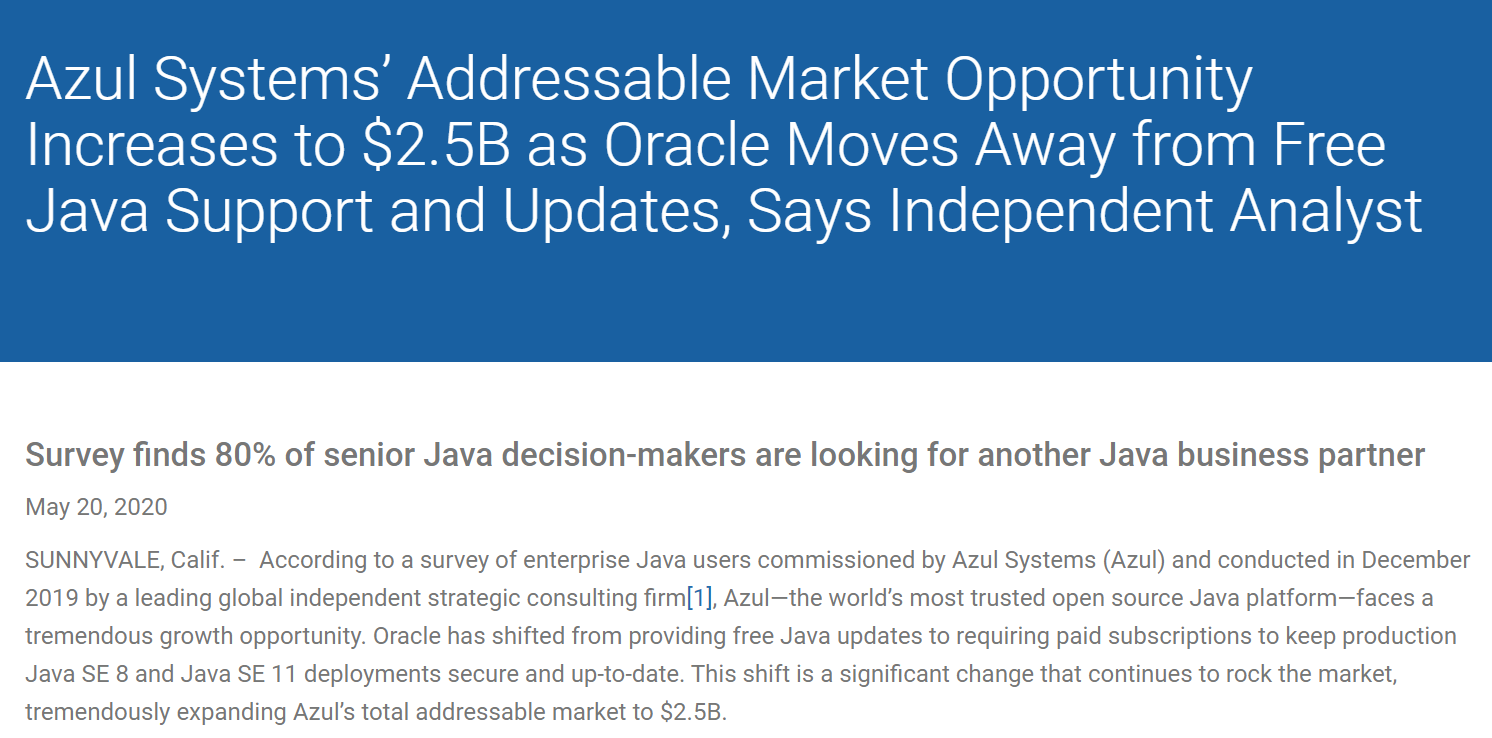 80％ 的 Oracle JDK 用户正在考虑替代方案